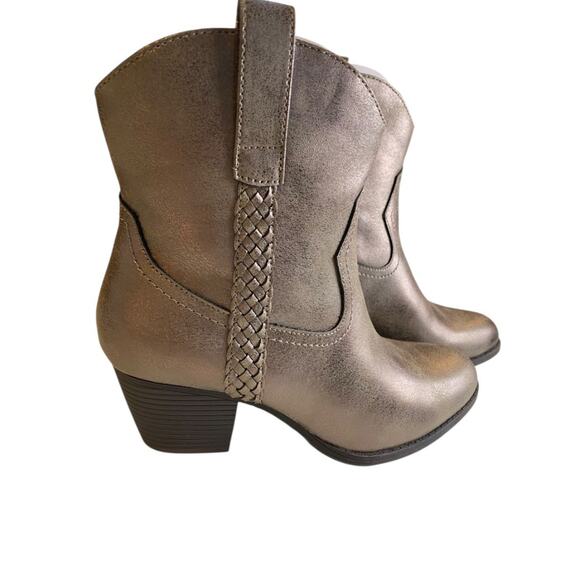 Size 10M Frye & Co Womens Daxx Boots Stacked Platinum Western - Picture 3 of 7